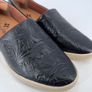 Patricia Nash Black Embossed Loafers